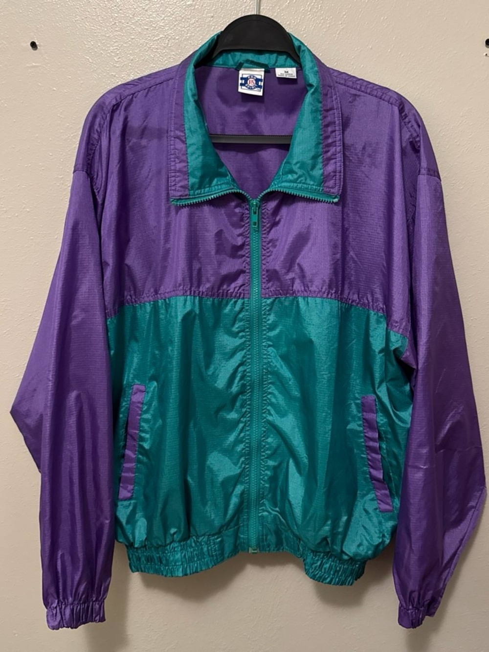 Spirit Purple and Teal Colorblock Bomber Jacket